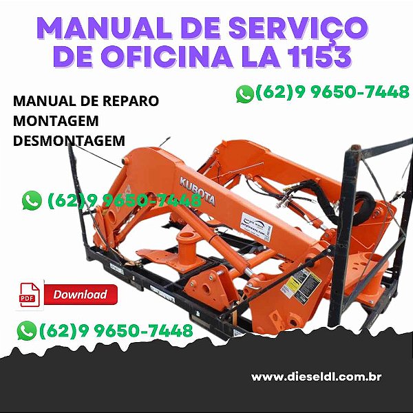 MANUAL DE SERVIÇO DE OFICINA CARREGADOR LA1153, LA1353  KUBOTA