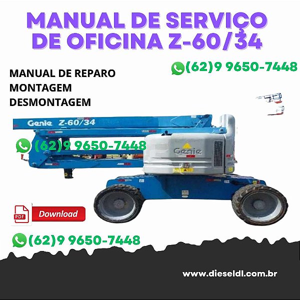 MANUAL DE SERVIÇO DE OFICINA PLATAFORMA ELEVATÓRIA  Z-60/34  GENIE