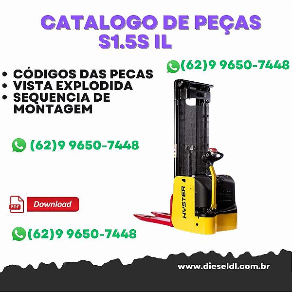 CATÁLOGO DE PEÇAS EMPILHADEIRA S1.2S, SL S1.5S IL, S1.2S S1.5S HYSTER