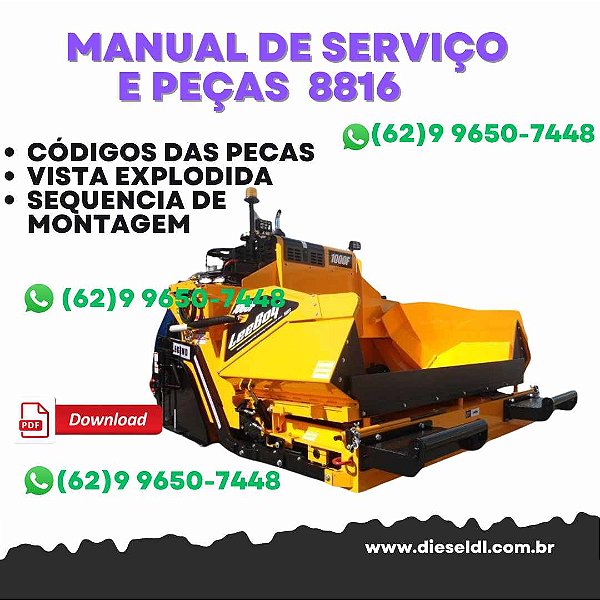 MANUAL DE SERVIÇO E PEÇAS PAVIMENTADORA 8816   LEEBOY