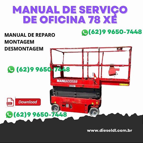MANUAL DE SERVIÇO DE OFICINA PLATAFORMA ELEVATORIA 78 XE MANITOU