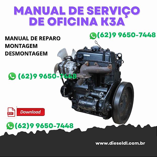 MANUAL DE SERVIÇO DE OFICINA  MOTOR K3A – K3B – K3C – K3D – K3E MITSUBISHI