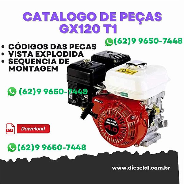 CATÁLOGO DE PEÇAS  MOTOR  GX120 T1 HONDA