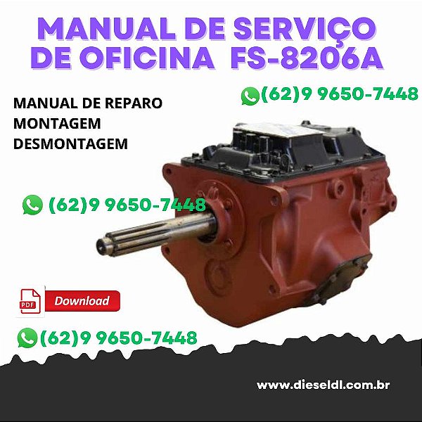 MANUAL DE SERVIÇO DE OFICINA TRANSMISSÃO FS-8206A  TRS0190  EATON FULLER
