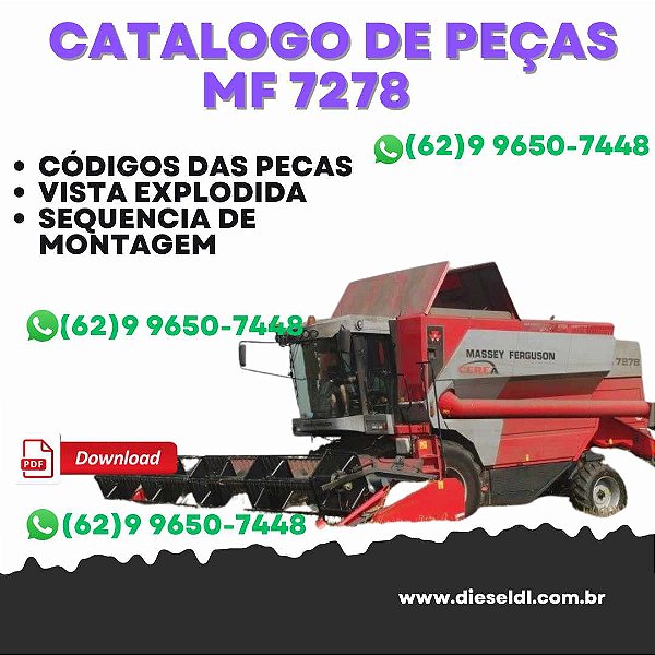 CATALOGO DE PEÇAS MF 7278 COLHEITADEIRA MASSEY FERGUSON