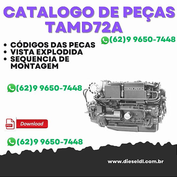 Catálogo de Peças Motor Volvo Penta - TAMD72A, TAMD72P-A, TAMD72WJ-A