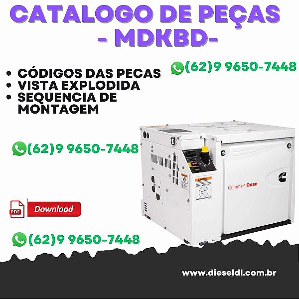 Catálogo de Peças Gerador Cummins - MDKBD, MDKBE, MDKBF (Spec A-B)