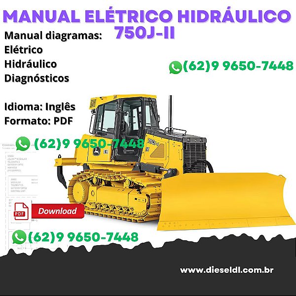 Manual Elétrico Hidráulico 750J-ll + Diagnósticos | Completo PDF