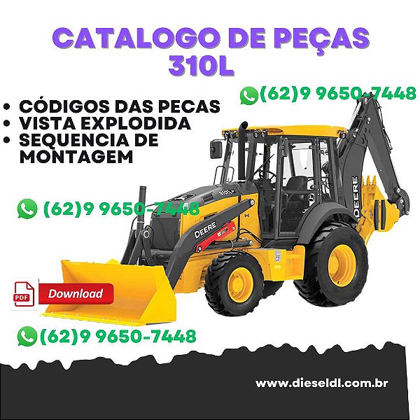 Catálogo de peças em PDF 310L John  Deere retroescavadeira (Portugues)
