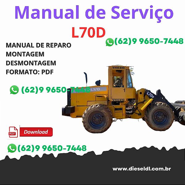 Manual Profissional de Serviço de Oficina Volvo L70D – Pá Carregadeira PDF