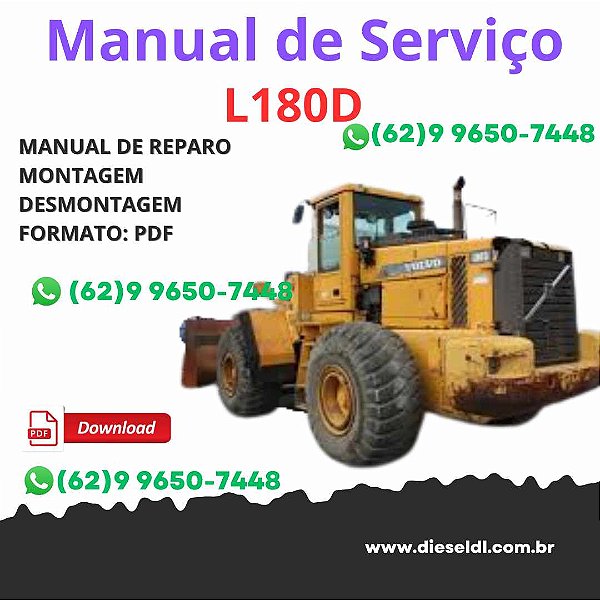Manual Serviço de Oficina Completo Volvo L180D – Pá Carregadeira PDF