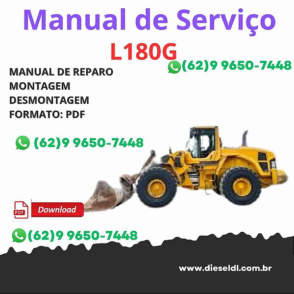 Manual Completo Serviço de Oficina Volvo L180G – Pá Carregadeira PDF