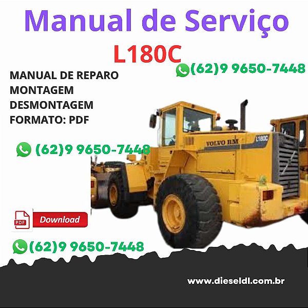 Manual Completo Serviço Oficina Volvo L180C – Pá Carregadeira PDF