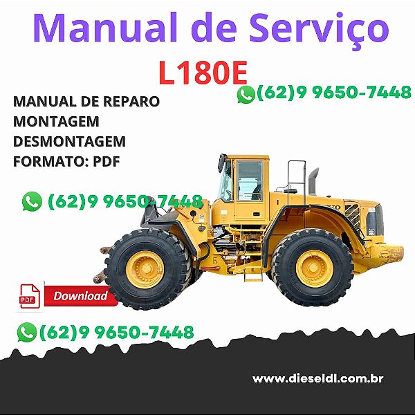 Manual Profissional  Serviço de Oficina Completo Volvo L180E – Carregadeira PDF