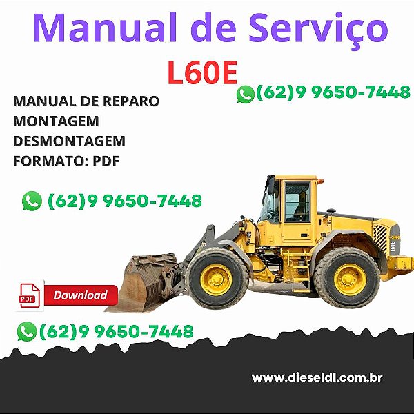 Manual Serviço de Oficina Volvo L60E – Pá Carregadeira