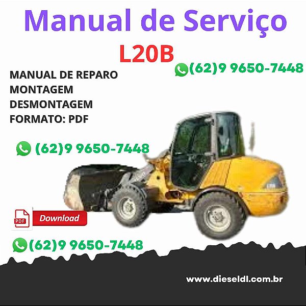 Manual Serviço de Oficina Completo Volvo L20B – Carregadeira Hidráulica
