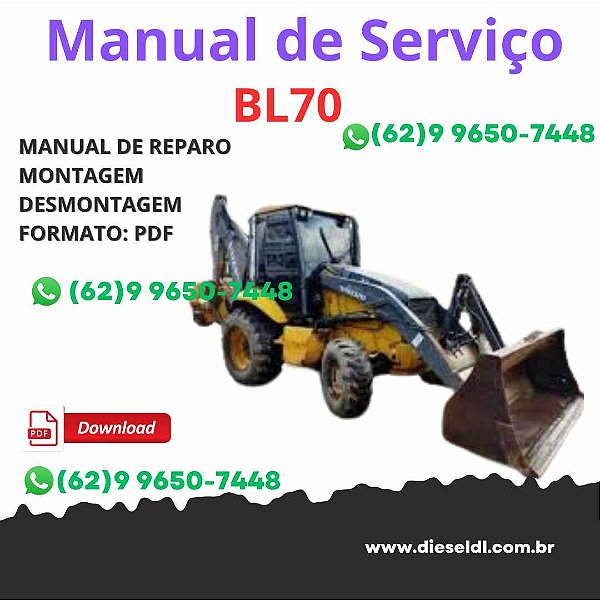 Manual Técnico Serviço Volvo BL70 – Retroescavadeira PDF Completo