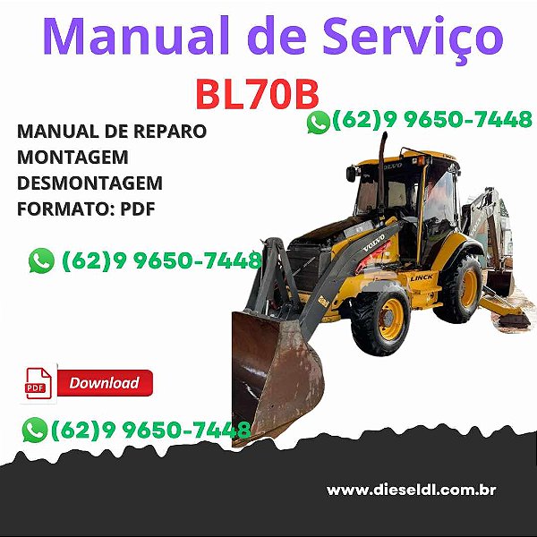 Manual Serviço de Oficina Volvo BL70B – Retroescavadeira