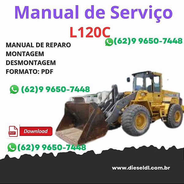 Manual Profissional de Oficina Volvo L120C – Pá Carregadeira