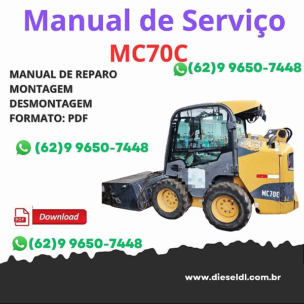 Manual Profissional Serviço Oficina Volvo MC70C – Mini Carregadeira