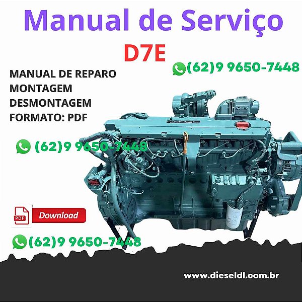 Manual Serviço Completo Volvo D7E – Motor