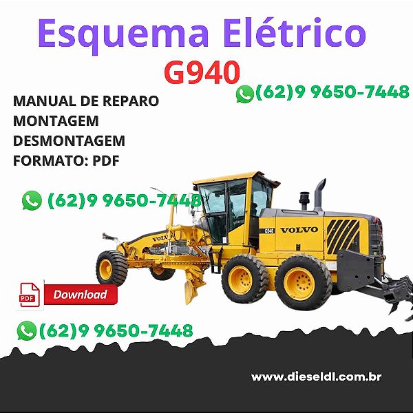 Diagrama Elétrico Completo Volvo G940 – Motoniveladora PDF