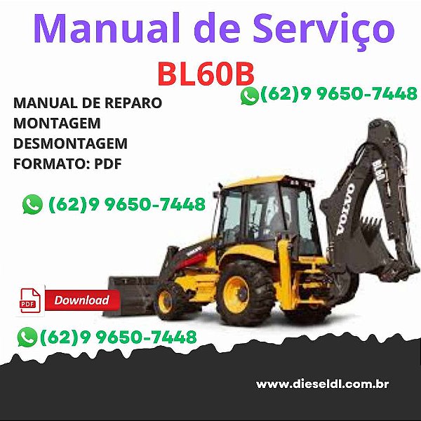 Manual Completo Serviço Volvo BL60B – Retroescavadeira para Oficina PDF