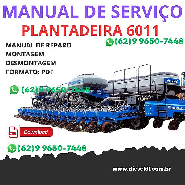 Manual de Serviço Plantadeira New Holland PL6011 – PDF Técnico Atualizado