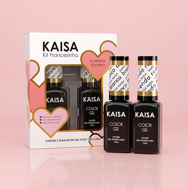 Kit Francesinha Kaisa Nails Esmalte em Gel 12ML (Renda & Branco)