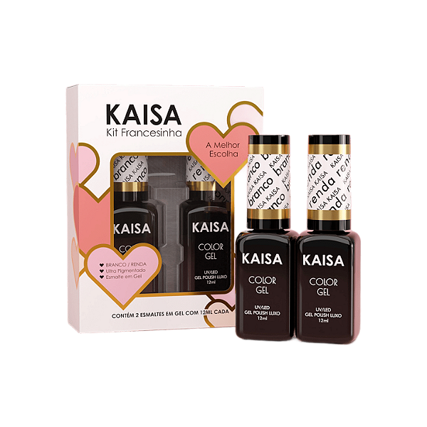 Kit Francesinha Kaisa Nails Esmalte em Gel 12ML (Renda & Branco)