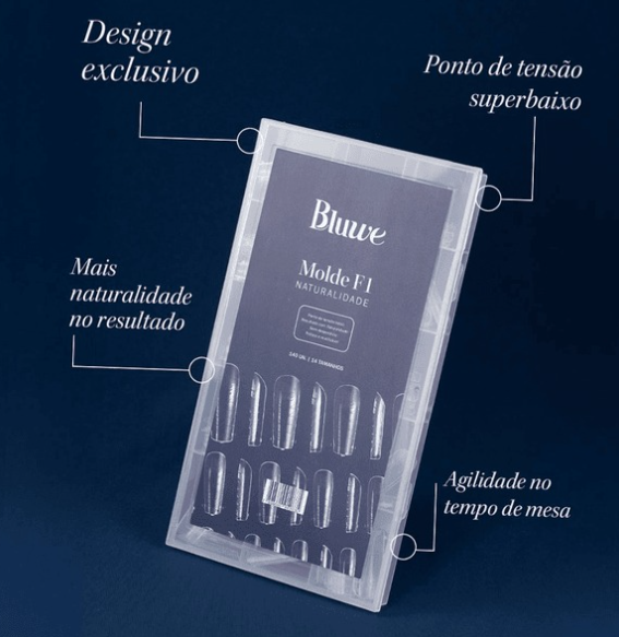Molde F1 Naturalidade 140 Un 14 Tamnhs Bluwe Nails