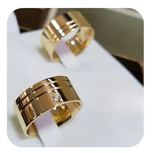 Par de Alianças Noruega 10mm + Solitario 💍