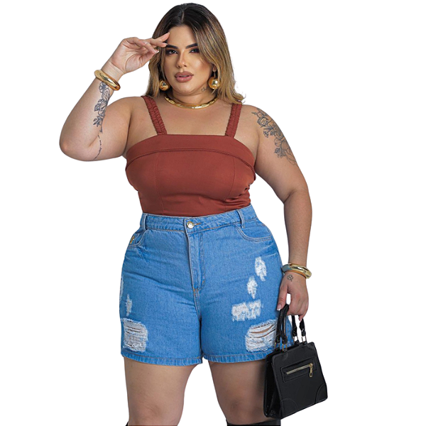 SHORT JEANS PLUS SIZE LUMIX TAMANHOS 46 A 52 REF-300172