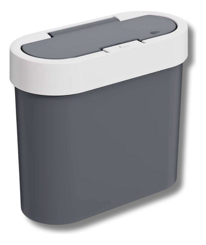 Lixeira De Pia C/ Tampa Automática Banheiro Cozinha 2,8 L Cinza - Coza