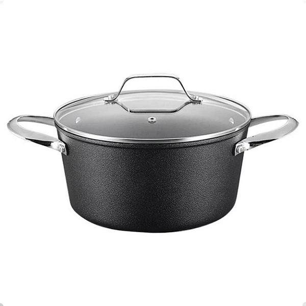 Caçarola Antiaderente Revestimento Titânio Indução 24 cm Black Rock - Mimo Style