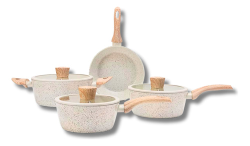 Jogo De Panelas Antiaderentes 4 Peças C. L Sirius Vanilla - Brinox