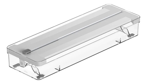 Organizador Porta Rolos Duplo Alumínio Filme Clear Branco - OU