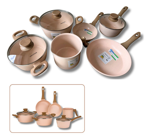 Jogo De Panelas Kit 6 Peças Indução Antiaderente Cerâmico Style Cook Quartzo - Mimo Style