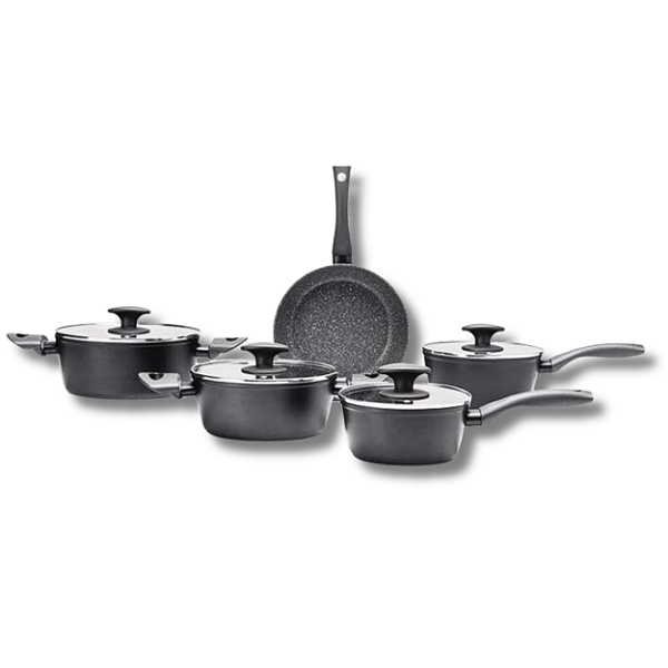 Conjunto de Panelas 5 peças Indução Cerâmica C.L Orion Preto - Brinox