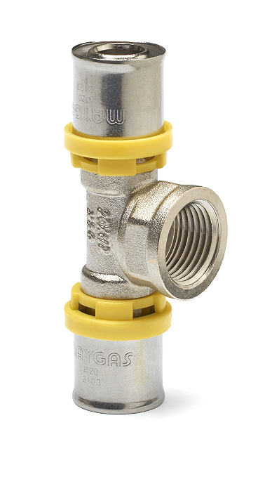 TÊ PEX COM ROSCA CENTRAL FÊMEA 16 x 1/2"