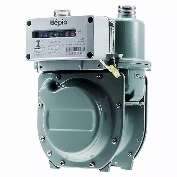 MEDIDOR GÁS RESIDENCIAL/COMERCIAL GN/GLP APO G2.5 - 0,025>4³/H - 3/4" BSP X 3/4" BSP