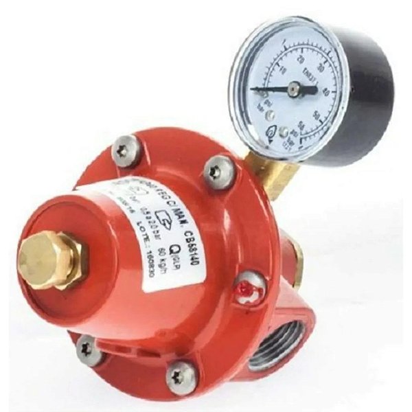 REGULADOR INDUSTRIAL AP40 C/ MANÔMETRO - 50Kg/H - 1/2"NPT X 1/2"NPT RF