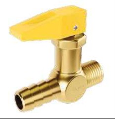 VÁLVULA/REGISTRO  CORTA FOGO RETO - 1/4" NPT M X 3/8" BM