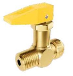 VÁLVULA/REGISTRO  CORTA FOGO RETO - 1/4" NPT M X 3/8" SAE M