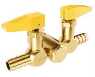 VÁLVULA/REGISTRO  CORTA FOGO RETO - 1/2"NPT M X SAÍDA DUPLA 3/8" BM