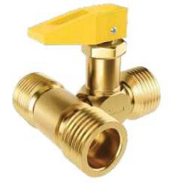 VÁLVULA/REGISTRO  CORTA FOGO RETO - 1/2"NPT M X SAÍDA DUPLA 1/2" NPT M