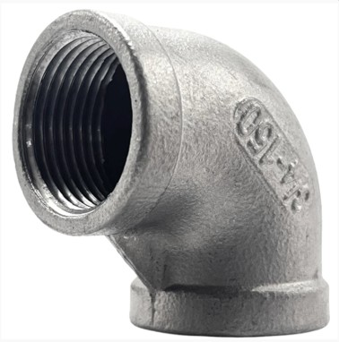 Conexão Curva Cotovelo 90° - 3/4 Polegada BSP Aço Inox 304 Rosca Fêmea