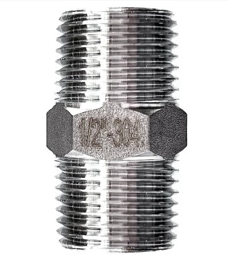 Conexão Niple 1/2" BSP Aço Inox 304