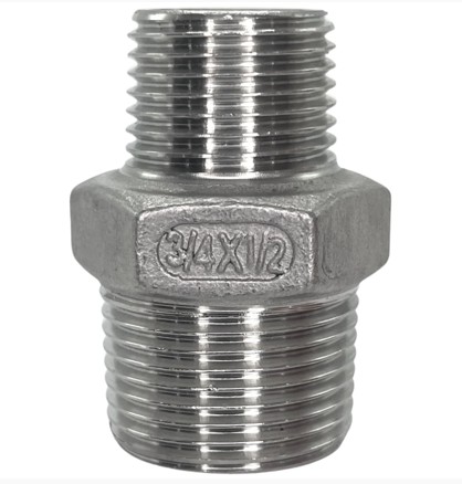 Conexão Niple Redução Bsp 3/4" X 1/2" Inox 304 Rosca Macho