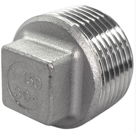 Conexão Plug BSP 1" Polegada Aço Inox 304 Rosca Macho